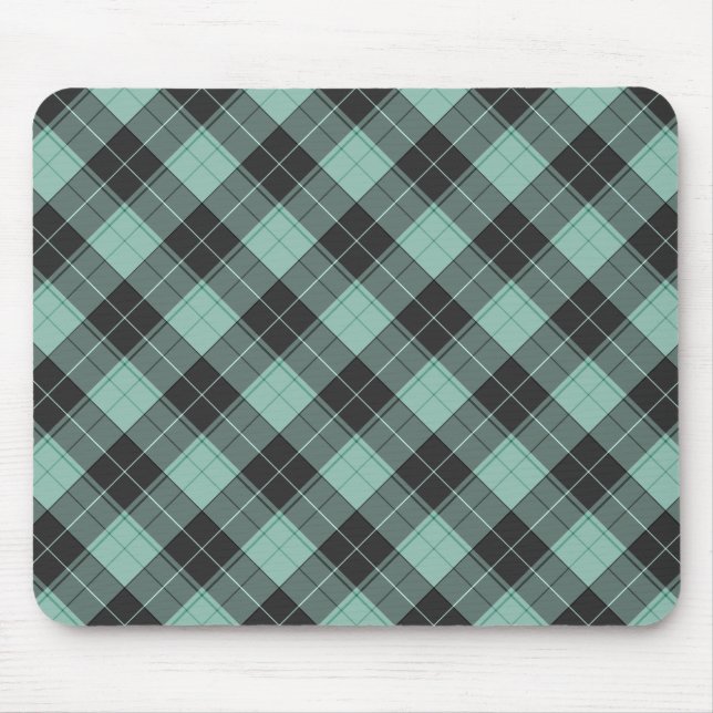 Einfaches Tartanmuster in Türkis Mousepad (Vorne)