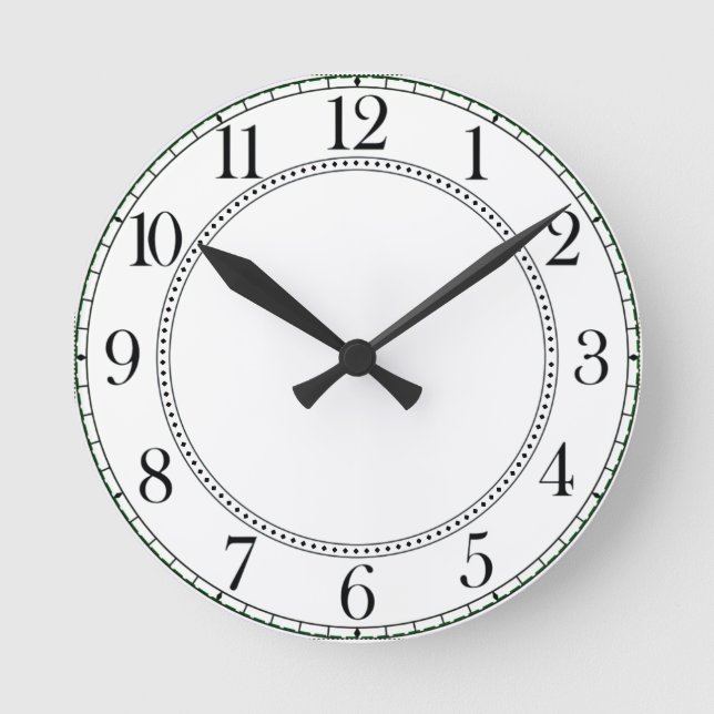 Einfaches Teddybär-Kinderzimmer Runde Wanduhr (Vorderseite)