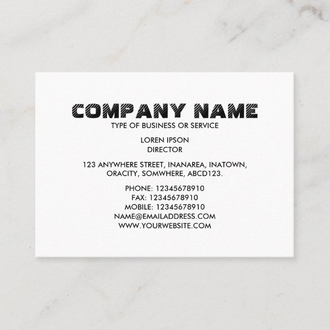 Einfaches Text 06 - Weiß Visitenkarte (Vorderseite)