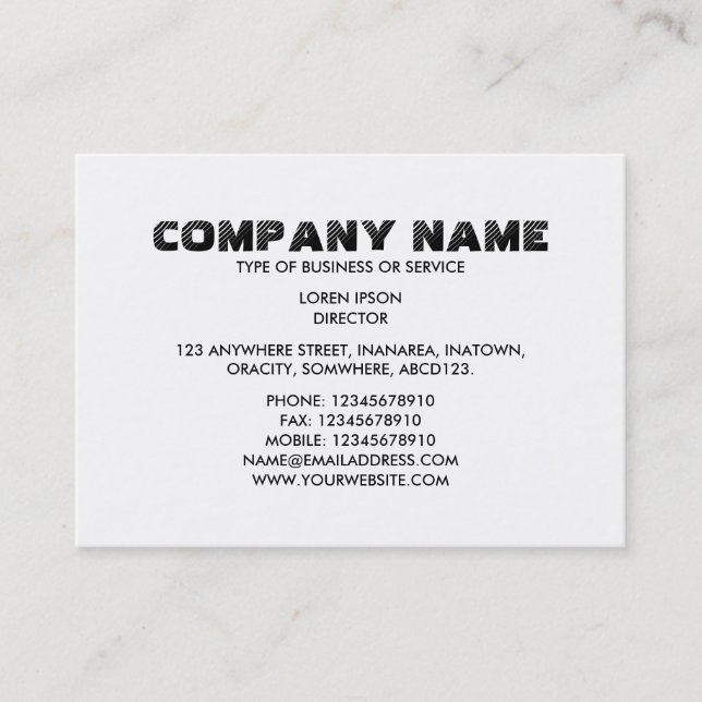 Einfaches Text 06 - Weiß Visitenkarte (Vorderseite)