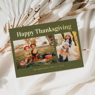 Einfaches Textglück Thanksgiving Folien Feiertagskarte
