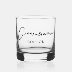 Einfaches Trauzeuge Anpassbare Junggesellenabschie Whiskyglas