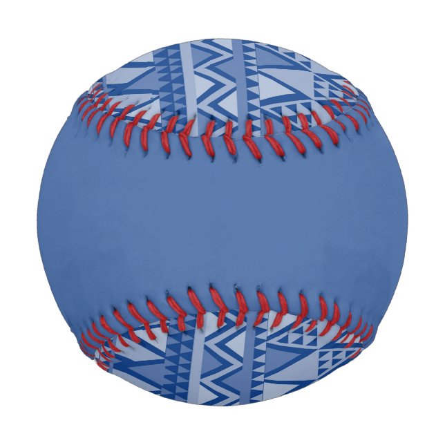 Einfaches Tribal Art Pattern Blau Baseball (Vorderseite)