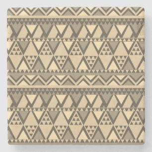 Einfaches Tribal Art Pattern Brown Steinuntersetzer