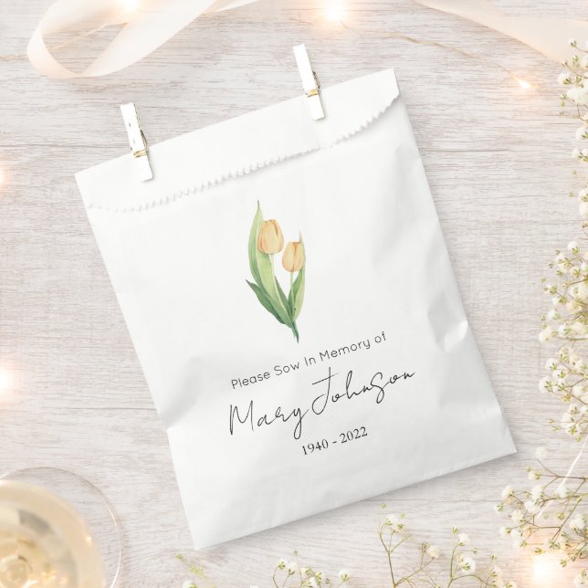 Einfaches Tulpen-Samenpaket Begräbnis  Geschenktütchen (Ausgeschnitten)