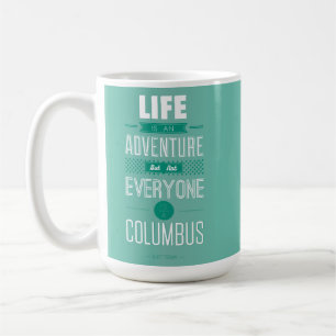 Einfaches türkisfarbenes Abenteuer Fett Typografie Kaffeetasse