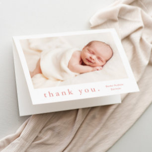 Einfaches Typ Foto Baby Dankeskarte
