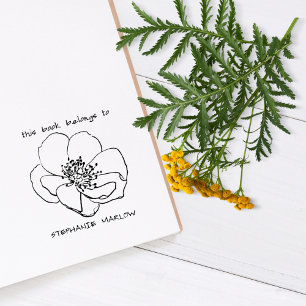 Einfaches Typografie-Bibliotheksbuch für rustikale Permastempel