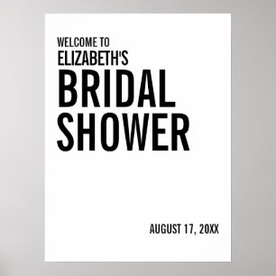 Einfaches Typografie-Brautparty Willkommen Poster