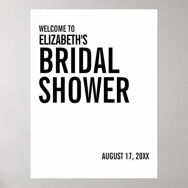 Einfaches Typografie-Brautparty Willkommen Poster (Vorne)