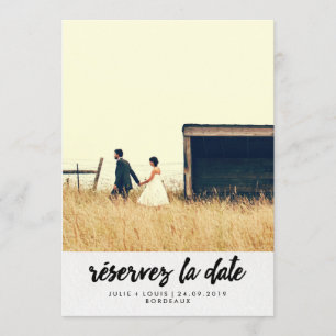 Einfaches Typografisches Foto Save the Date auf Fr