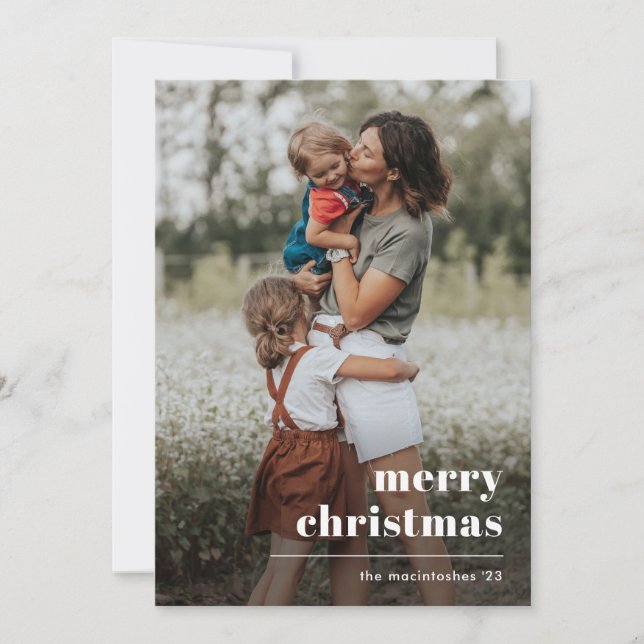 Einfaches typografisches Foto Weihnachten (Vorderseite)