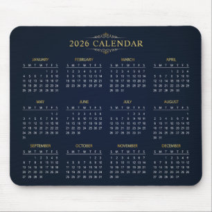 Einfaches und dennoch elegantes 2026-Kalender   Ma Mousepad