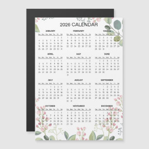 Einfaches und dennoch elegantes Blumenkalender 202 Magnetkarte