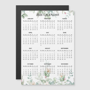 Einfaches und dennoch elegantes Blumenkalender 202 Magnetkarte