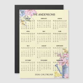 Einfaches und dennoch elegantes Blumenkalender 202 Magnetkarte