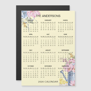 Einfaches und dennoch elegantes Blumenkalender 202 Magnetkarte
