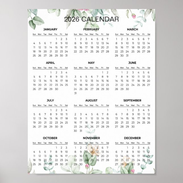 Einfaches und dennoch elegantes Blumenkalender 202 Poster (Vorne)