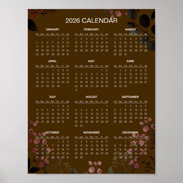 Einfaches und dennoch elegantes Blumenkalender 202 Poster (Vorne)