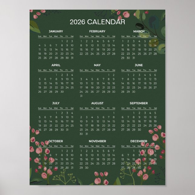 Einfaches und dennoch elegantes Blumenkalender 202 Poster (Vorne)