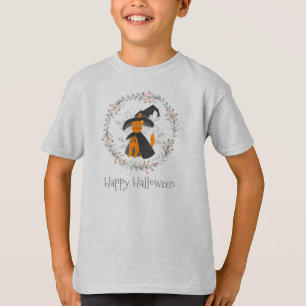 Einfaches und dennoch elegantes Halloween Cat Slee T-Shirt