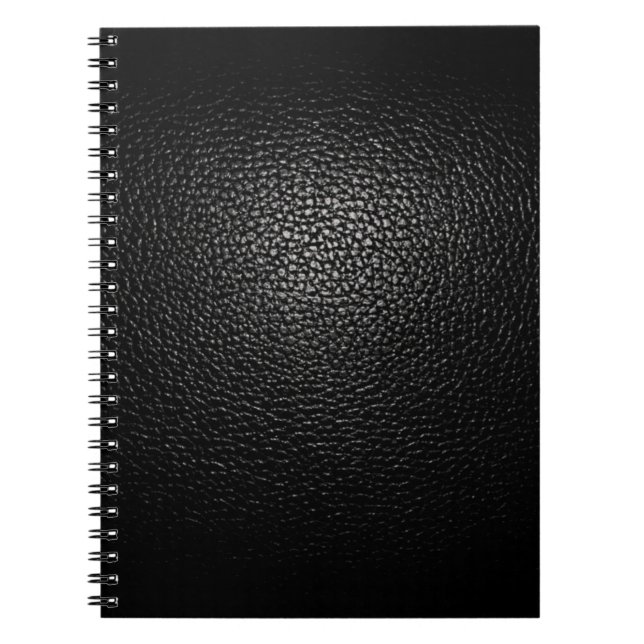 Einfaches und elegantes Black Leather Notebook Notizblock (Vorderseite)