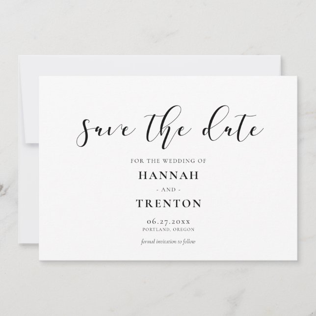 Einfaches und elegantes Design Save The Date (Vorderseite)