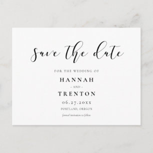 Einfaches und elegantes Design Save the Date Postkarte