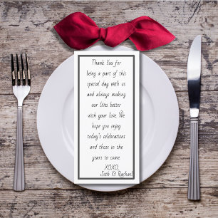 Einfaches und elegantes Empfang Dankeskarte