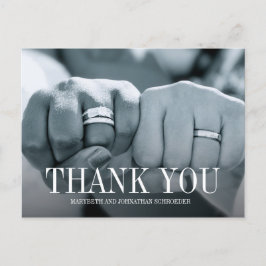 Einfaches und elegantes Foto Hochzeit Vielen Dank Postkarte