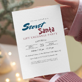 Einfaches und elegantes Geheimnis Weihnachten Part Einladung