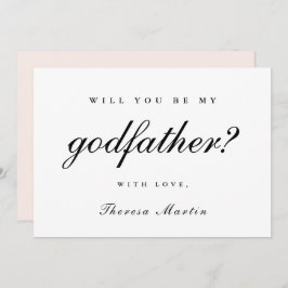 Einfaches und elegantes Godpatt-Angebot Rosa Einladung