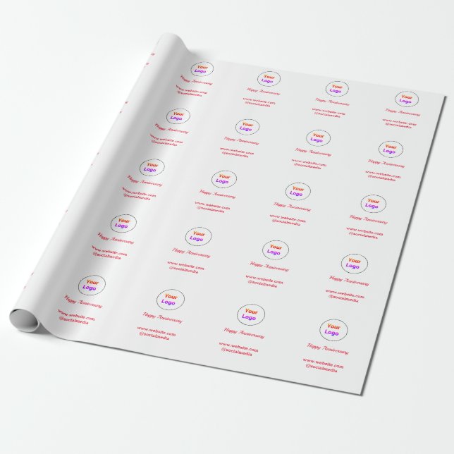 Einfaches und elegantes Logo Geschenkpapier (Ungerollt)