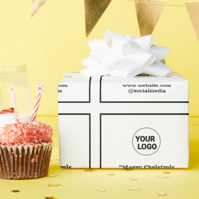 Einfaches und elegantes Logo Geschenkpapier (Geburtstagsparty)