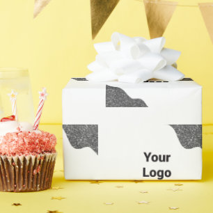 Einfaches und elegantes Logo hier Geschenkpapier