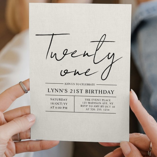 Einfaches und elegantes Party aus der Canva 21. Einladung (Von Creator hochgeladen)