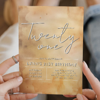 Einfaches und elegantes Party zum 21. Geburtstag Einladung