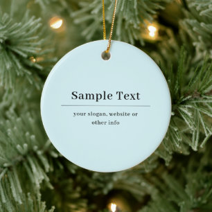Einfaches und elegantes Texttemplate Hellblau Keramik Ornament