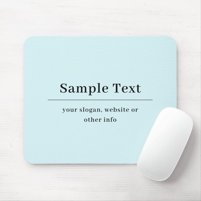 Einfaches und elegantes Texttemplate | Hellblau Mousepad (Mit Mouse)