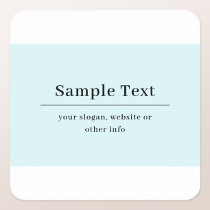Einfaches und elegantes Texttemplate Hellblau Quadratischer Aufkleber