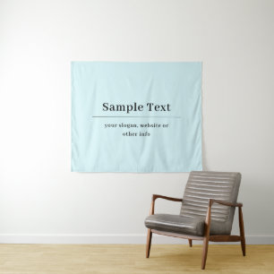 Einfaches und elegantes Texttemplate Hellblau Wandteppich
