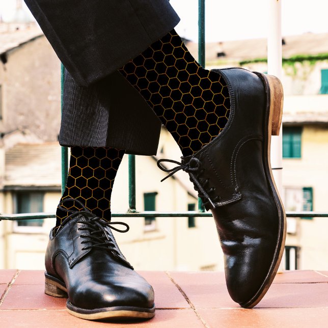Einfaches und elegantes Wabenmuster in schwarz Socken (Von Creator hochgeladen)