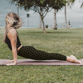 Einfaches und elegantes Wabenmuster schwarz gelb Leggings