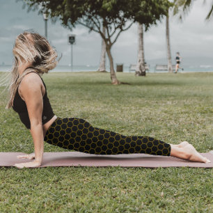 Einfaches und elegantes Wabenmuster schwarz gelb Leggings