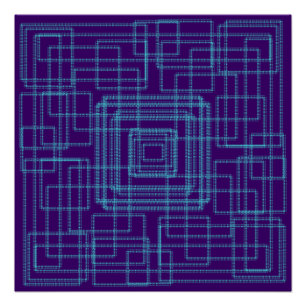 Einfaches und geometrisch blaues Design Poster