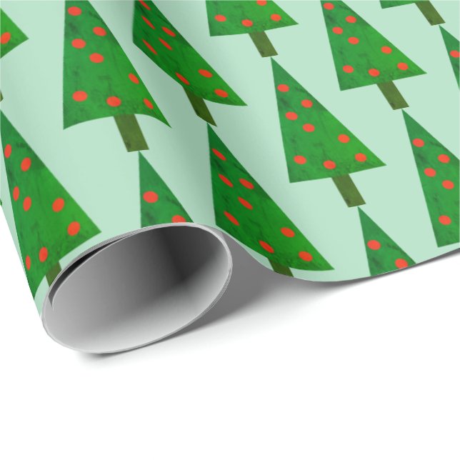 Einfaches und helles Weihnachtsbaumumschlagpapier Geschenkpapier (Rolleneckpunkt)