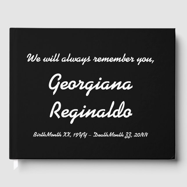 Einfaches und individuelles Beileid Gästebuch (Vorderseite)