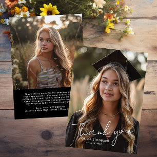 Einfaches und modernes Foto Abschluss Vielen Dank Dankeskarte