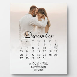 Einfaches und modernes Hochzeitdatum Fotoplatte