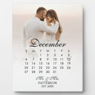 Einfaches und modernes Hochzeitsdatum Fotoplatte